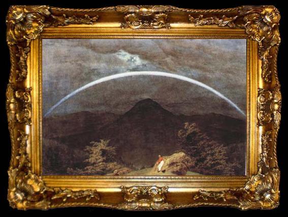 framed  Caspar David Friedrich Mountain Landscape with Rainbow (mk10), ta009-2